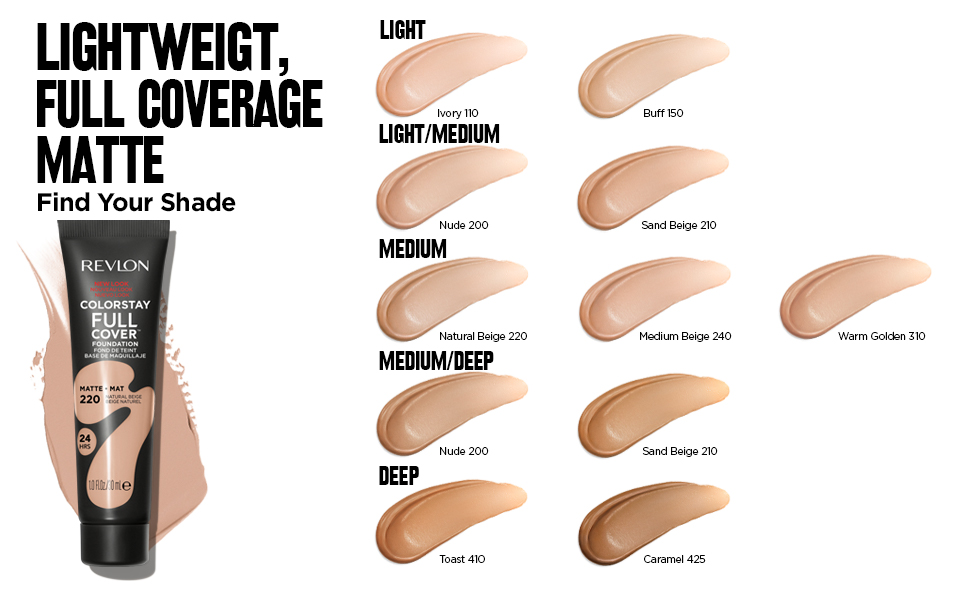 Revlon colorstay full deals cover foundation shades